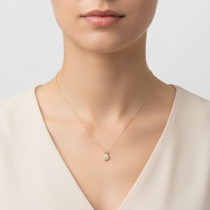 Most Popular Cute Fruit Design Fine Jewelry Pineapple Shape <b>Pendant</b> 18K <b>Solid</b> <b>Gold</b> Natural Diamond Necklace For Girls Daily Wear - Product Image 6