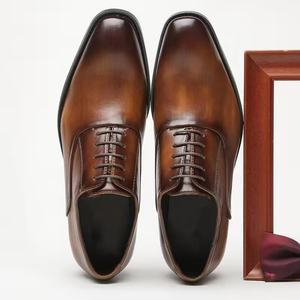 Formal Men Shoe High Grade Cowhide Leather Luxury Printing Comfortable Office Business - Product Image 2