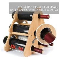 Porte-bouteilles de vin Porte-vin en bambou avec forme d'arbre mignon pour le stockage Décor de cuisine Meilleur cadeau pour les amateurs de vin