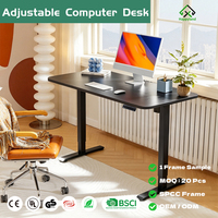 Escritorio Eléctrico de Altura Ajustable con Motor Único y Diseño de Embalaje Integrado, Mesa de Computadora con Tablero Empalmado