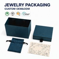 Coffret à bijoux de luxe avec logo personnalisé, emballage de bijoux avec pochette en velours et carte de remerciement