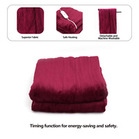 Plaid chauffant en flanelle douce lavable pour l'hiver, avec 5 niveaux de chauffage et arrêt automatique après 10h, pour usage domestique