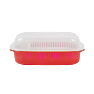 Eco-Friendly BPA Free Stackable Lidded Modern Rectangular Plastic Dish Drying Basin <b>Basket</b> Set Home <b>Small</b> Kitchens Organization - Product Image 6