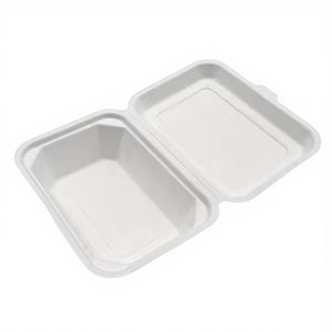 Promoção: Nova Embalagem Biodegradável Descartável de Polpa de Bagaço para Hambúrguer, Natural ou Branca, com Compartimentos de 6x6, 8x8, 9x6, 9x9 Polegadas para Alimentos - Product Image 5