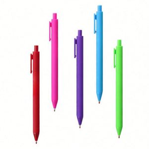 Stylos à bille en plastique multicolores, revêtement caoutchouc, vente en gros, meilleur prix, avec logo personnalisé OEM pour la papeterie - Product Image 2