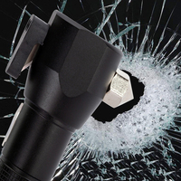Marteau de sécurité longue portée, en alliage d'aluminium, pour véhicule, lampe de poche LED, Rechargeable, 1 pièce