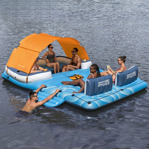 Isla Flotante Inflable de Plástico Grande Bestway con Sombrilla para 8-10 Personas, para Rafting en el Mar y Uso Doméstico para Adultos - Product Image 4