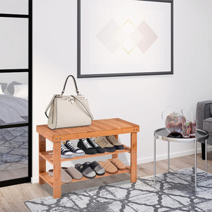 Sturdy & Durable Multi-Functional Wood Shoe Rack Bench for Entryway Storage Spaces - Product Image 3