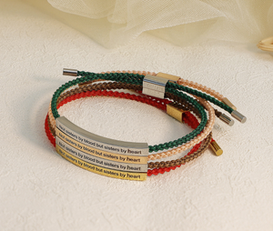 أساور صداقة من الفولاذ المقاوم للصدأ مع حروف روحانية، أساور مجدولة للنساء، هدايا - Product Image 3