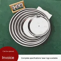 La plaque en acier inoxydable épaissie Yolecen utilise un plateau de vaisselle de cantine Gong polyvalent de conception moderne pour le service de plats froids pour la maison