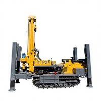 Machine de forage rotative diesel sur chenilles pour puits d'eau, profondeur max. 180 m et diamètre 140-254 mm, composants moteur et boîte de vitesses