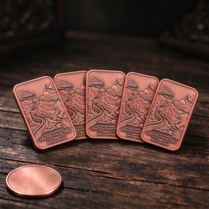 Barra de Cobre Fino 999 de 1oz, Moneda Rectangular con Diseño de Dragón Chino, Arte Coleccionable, Artesanía Metálica - Product Image 4