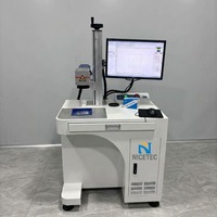Machine de marquage laser à fibre Nicetec 50W, vente en gros d'usine, gravure de logos et codes QR complexes sur pièces en plastique noir, logiciel OEM