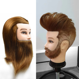 Testa di Manichino Maschile con Barba per Formazione in Parruccheria, 8 Pollici, Capelli Umani Naturali, Modello di Testa con Barba per <span class=keywords><strong>Uomo</strong></span> - Product Image 3