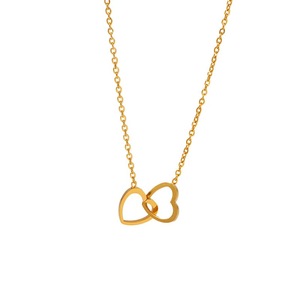 Collar de Joyería de Lujo Ligero N9 Fashion INS, Collar de Acero de Titanio 18K con Doble Anillo en Forma de Corazón, Collar de Amor para Parejas, Regalo al por Mayor - Product Image 6
