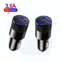 Chargeur de voiture en gros 3.1A USB Type-C à charge rapide, adaptateur de téléphone portable USB-C PD, chargeur rapide pour iPhone 15 14 13