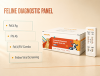 Kit de test rapide combiné FeLV Ag FIV Ab pour le dépistage de double pathogène félin, usage vétérinaire professionnel, longue durée de conservation