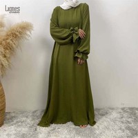 Robe Abaya Arabe de Haute Qualité pour Femme, Modèle 2026, 5 Couleurs, en Crêpe Jazz, Longue, Design Modeste et Respirant