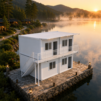 Maison préfabriquée à 2 étages conforme aux normes CE ISO, conteneur modulaire en verre, maisonnette portable pour logement d'appoint (AU/US)