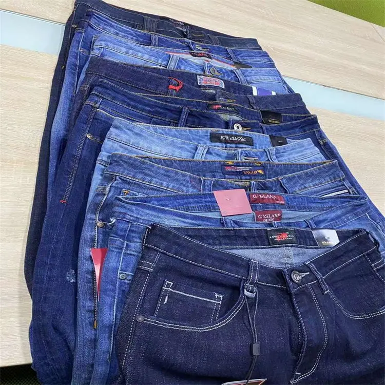नई मिश्रित से धो लंबी सस्ता दैनिक पतला फिट लंबे सीधे गर्म बेचने उच्च गुणवत्ता स्टॉक में इस्तेमाल किया पुरुषों जींस पैंट