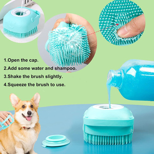Pet Shampoo spazzola da bagno lenitivo massaggio pettine in gomma con manico ad anello regolabile per cani e gatti lunghi a pelo corto - Product Image 4