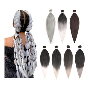 Vente en gros 24 pouces pré bouclé <span class=keywords><strong>Crochet</strong></span> cheveux 10 brins droite Boho boîte tresse Double extrémité dreads serrure extension de cheveux - Product Image 6