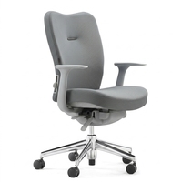 Chaise de bureau ergonomique en tissu, hauteur réglable, soutien lombaire, pivotante, avec base à roulettes, pour espace de travail à domicile