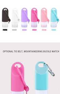 Ensemble de bouteilles de 58 ml avec logo personnalisé, bouteilles de toilette en silicone anti-fuite approuvées, kit d'accessoires de voyage en avion rechargeables - Product Image 3