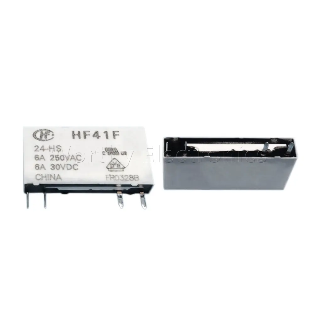 전자 부품 전원 릴레이 5V/12V/24VDC 6A 4PIN DIP HF41F/24-HS 릴레이 모듈