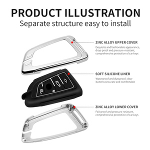 Populaire Vente Chaude À La Mode En Alliage De Zinc De Voiture <span class=keywords><strong>Clé</strong></span> Fob Cas En Métal Silicone <span class=keywords><strong>Clé</strong></span> Shell Protecteur avec <span class=keywords><strong>Porte</strong></span>-clés pour <span class=keywords><strong>BMW</strong></span> <span class=keywords><strong>Clé</strong></span> - Product Image 6