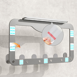 Nouveau <span class=keywords><strong>porte</strong></span>-manteau mural en métal carré pour salon, chambre à coucher, <span class=keywords><strong>porte</strong></span>, rangement pour sacs, <span class=keywords><strong>salle</strong></span> <span class=keywords><strong>de</strong></span> <span class=keywords><strong>bain</strong></span>, sans perçage, <span class=keywords><strong>porte</strong></span>-serviettes - Product Image 3