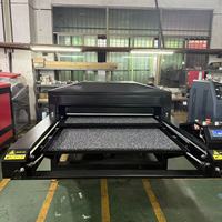 Machine de transfert thermique hydraulique grand format 100x120 à double station automatique pour motifs sur T-shirts, sweats à capuche, sacs et plus encore