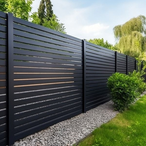 Easily Assembled Angle Slat Aluminum Fence Panels Dark Grey Aluminum Slat Fence <strong>System</strong> Driveway <strong>Gate</strong> Wood Fence - Product Image 1