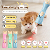 Mainan Kucing Tongkat Interaktif Isi Ulang Otomatis untuk Latihan, Desain Kartun Modern Sederhana Nan Menarik, Pengisian Daya USB-C Ramah Lingkungan
