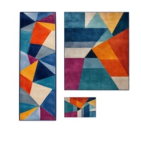 Tapis géométrique moderne pour salon, tapis lavable, décoration intérieure, tapis personnalisés de luxe imprimés en noir et gris
