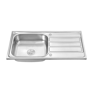 Évier de cuisine à une cuvette en acier inoxydable de <span class=keywords><strong>1</strong></span> mètre avec plateau 304/201 avec égouttoir - Product Image 3