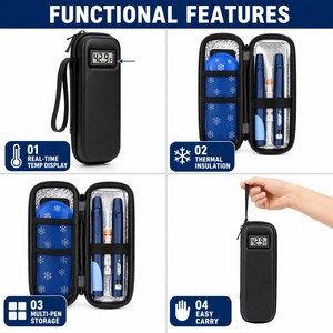 Estuche Portátil Aislado de EVA para Insulina con Pantalla de Temperatura, Organizador de Viaje, Logotipo Personalizado, Venta al por Mayor OEM - Product Image 2