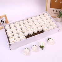 Vente en Gros d'Usine Roses en Savon Moussant de 7 cm Faites à la Main 50 Pièces/Boîte 3 Couches Fleurs Artificielles Économiques Roses Décoratives Maison Mariage