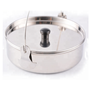 Clamp Shell Design NEW Camping Stainless Steel <b>Lunch</b> Box Kit Dish Cup Cooking <b>Set</b> Round Mess Tin - Product Image 3