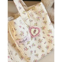 Chine bonne qualité usine directement vente grande capacité sacs fourre-tout en toile shopping personnalisé réutilisable imprimé floral sac en toile dentelle