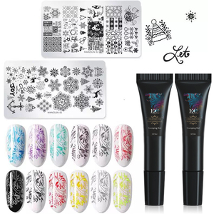 OEM مخصص واضح سيليكون الختام آلة كاشطات مجموعة العلامة التجارية شعار مسمار ختم لوحات أدوات مسمار الفن ختم البولندية أنبوب كيت - Product Image 6