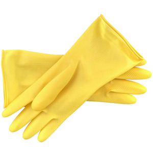 ถุงมือยางยี่ห้อนิวสีเหลือง ไซส์ S ถุงมือล้างจานในครัวเรือนแบบหนา กันน้ำ - Product Image 2