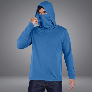Sweat à capuche de pêche UPF 50 100% polyester à manches longues, séchage rapide, respirant, avec masque intégré et design personnalisé - Product Image 2