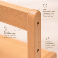 Chaise pour enfants en bois de hêtre Chuangjin, hauteur d'assise 26 cm, style Montessori, pour maternelle et garderie, vente en gros, fabricant