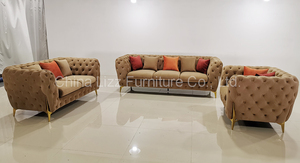 Divano โซฟาผ้าอิตาเลี่ยนเฟอร์นิเจอร์หรูหรา Divani Casa ห้องนั่งเล่นกำมะหยี่เชสเตอร์ฟิลด์ออกแบบผ้าโซฟา - Product Image 6