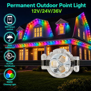 Lumières de Noël extérieures permanentes RGBW 12V 24V 36V, étanches IP68, source de lumière ponctuelle pour la décoration de la maison - Product Image 1