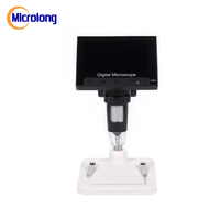 Harga Grosir Pabrik Mikroskop Digital USB Portabel Bersertifikasi Rohs (Tipe Stereo Elektron) Layar LCD 4.3 Inci 2MP Full HD 8 LED