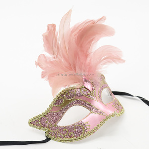 Masques de fête en plastique <span class=keywords><strong>rose</strong></span> pour mascarade Mardi Gras PGG Carnaval Halloween Mariage Costume vénitien Fête avec élégant - Product Image 4