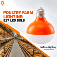Ampoule LED professionnelle pour volailles, culot E27, dimmable, étanche, lampe d'éclairage pour animaux, pour élevages de poulets de chair et fermes avicoles commerciales