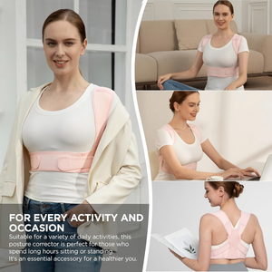 Corrector de Postura Ajustable para la Parte Superior de la Espalda, Soporte para Clavícula, Alivia el <span class=keywords><strong>Dolor</strong></span> de <span class=keywords><strong>Cuello</strong></span>, Hombros y Espalda, Logotipo Personalizado Disponible - Product Image 6